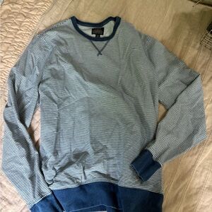 J. Crew Blue Crewneck Sweater with Ribbed Knit